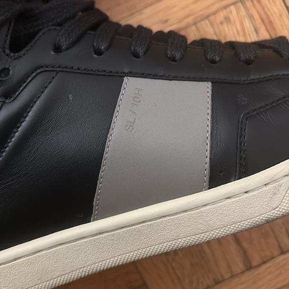 Saint Laurent Black and Gray High-Top Sneakers - Picture 5 of 14